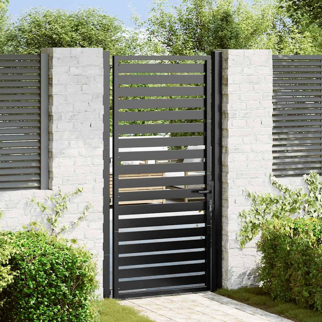 vidaXL Gartentor Abschließbar Schwarz 100x180 cm Aluminium