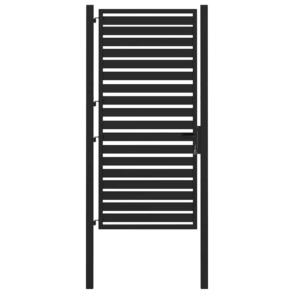vidaXL Gartentor Abschließbar Schwarz 100x180 cm Aluminium