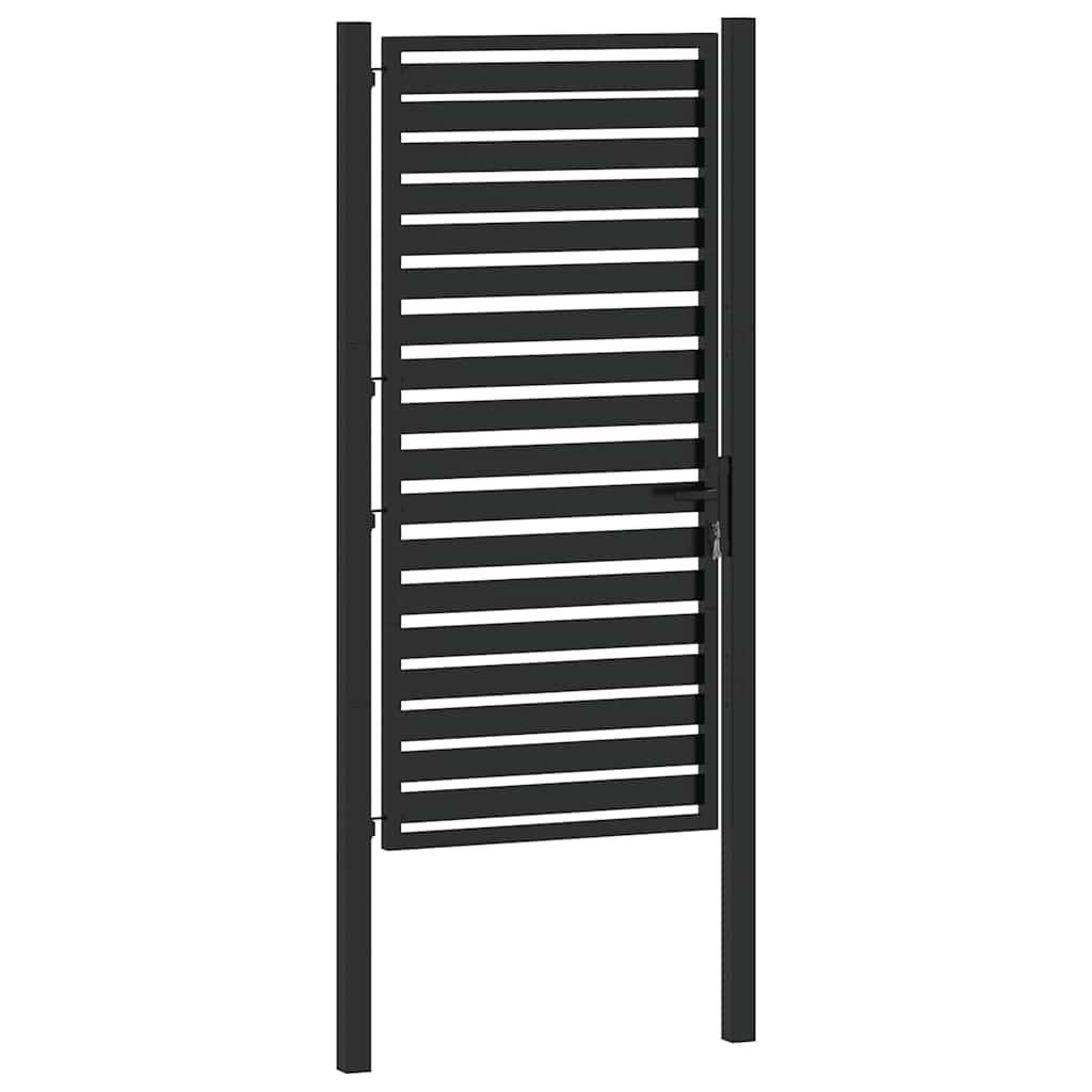 vidaXL Gartentor Abschließbar Schwarz 100x180 cm Aluminium