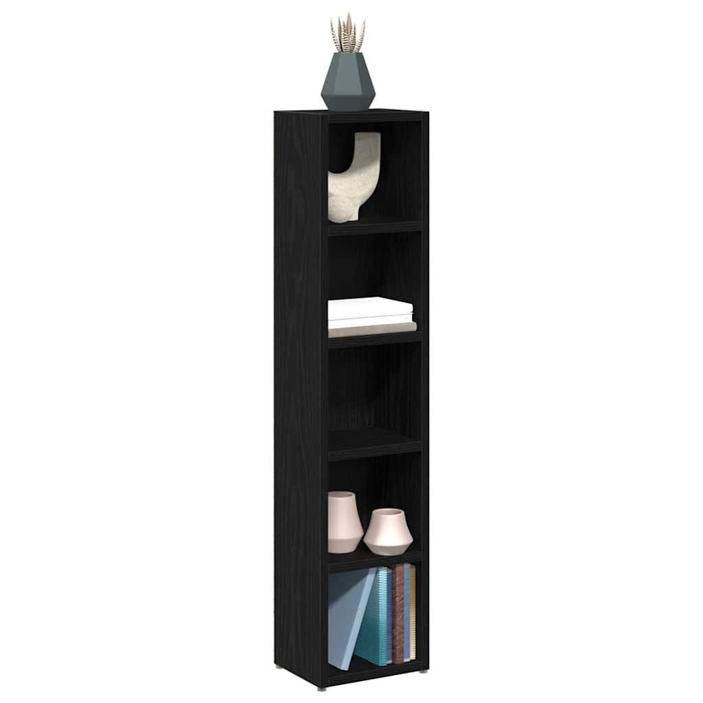 vidaXL CD-Regale 2Stk. Schwarz Eichen-Optik 21x16x93,5cm Holzwerkstoff