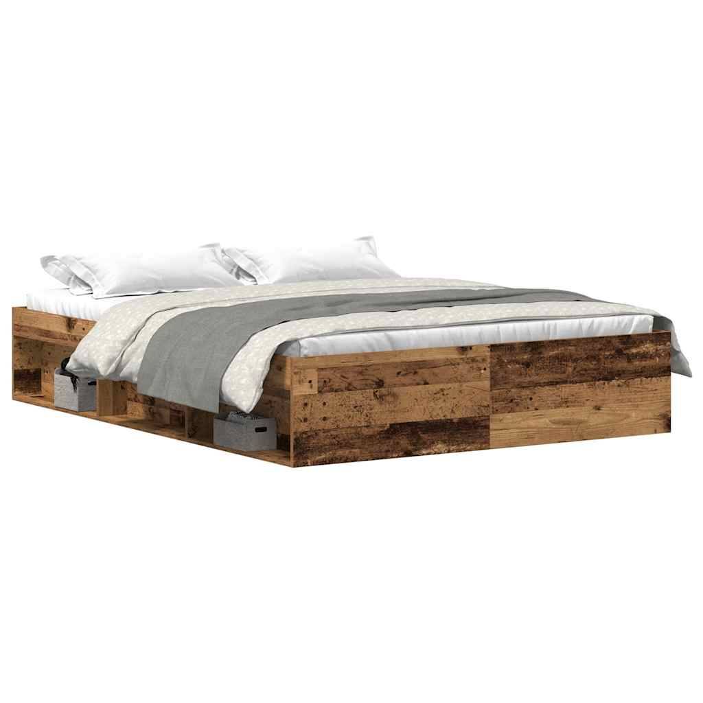 vidaXL Bettgestell ohne Matratze Altholz-Optik 150x200cm Holzwerkstoff