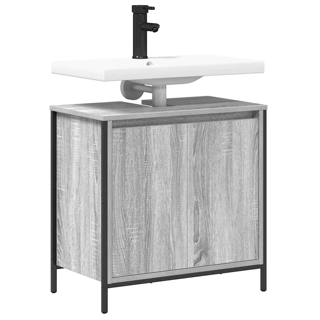 vidaXL Waschbeckenunterschrank Grau Sonoma 60x34,5x60 cm