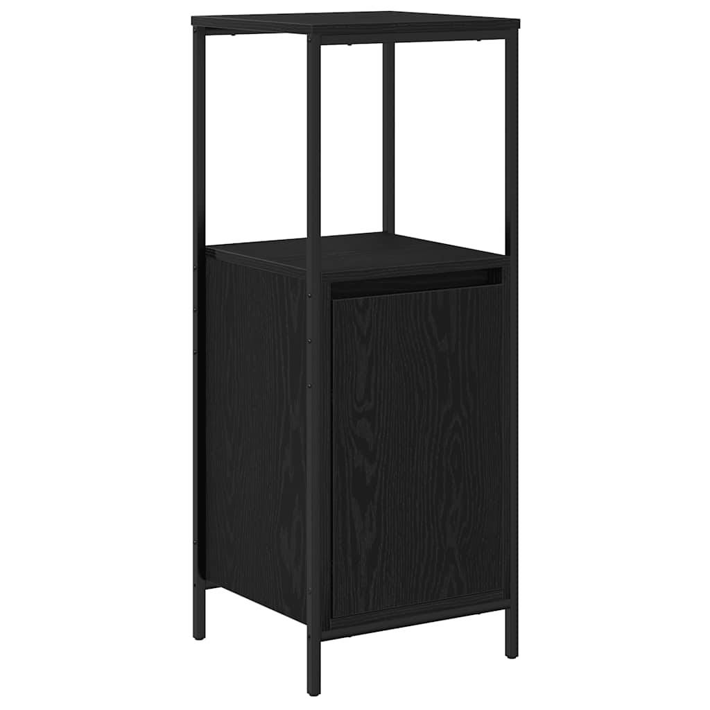 vidaXL Badschrank mit Regalen Schwarz Eichen-Optik 36x35x95 cm