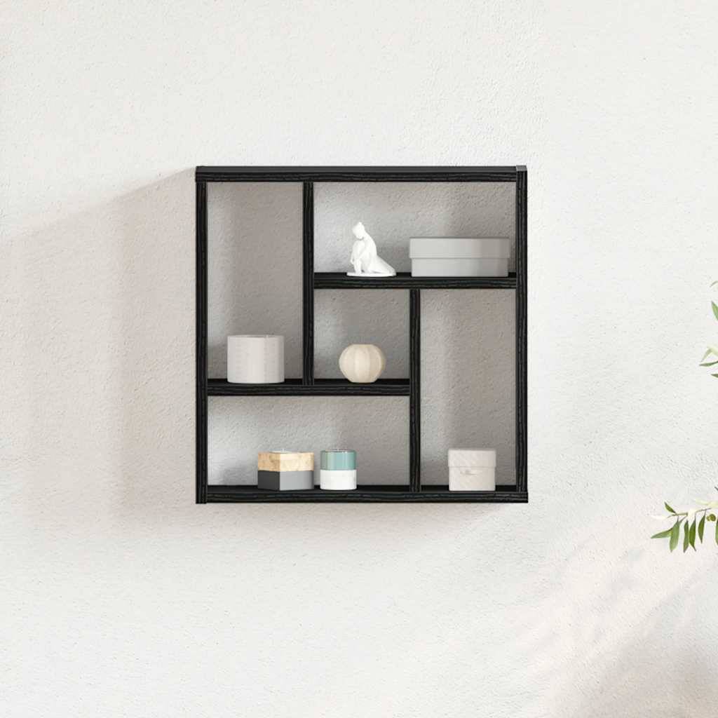 vidaXL Wandregal Schwarz Eichen-Optik 45x16x45 cm Holzwerkstoff