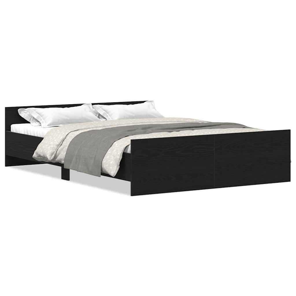 vidaXL Bettgestell ohne Matratze Schwarz Eichen-Optik 140x200 cm