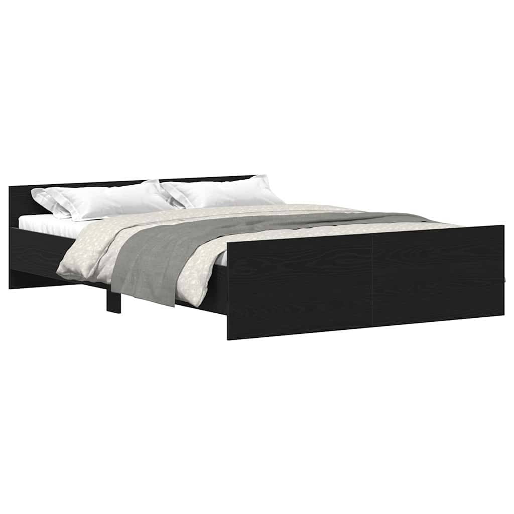 vidaXL Bettgestell ohne Matratze Schwarz Eichen-Optik 140x200 cm