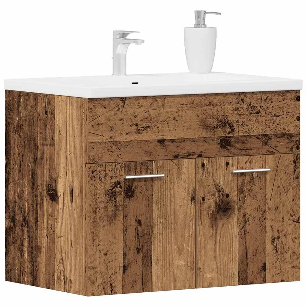 vidaXL Waschbeckenunterschrank Altholz-Optik 60x38,5x46 cm