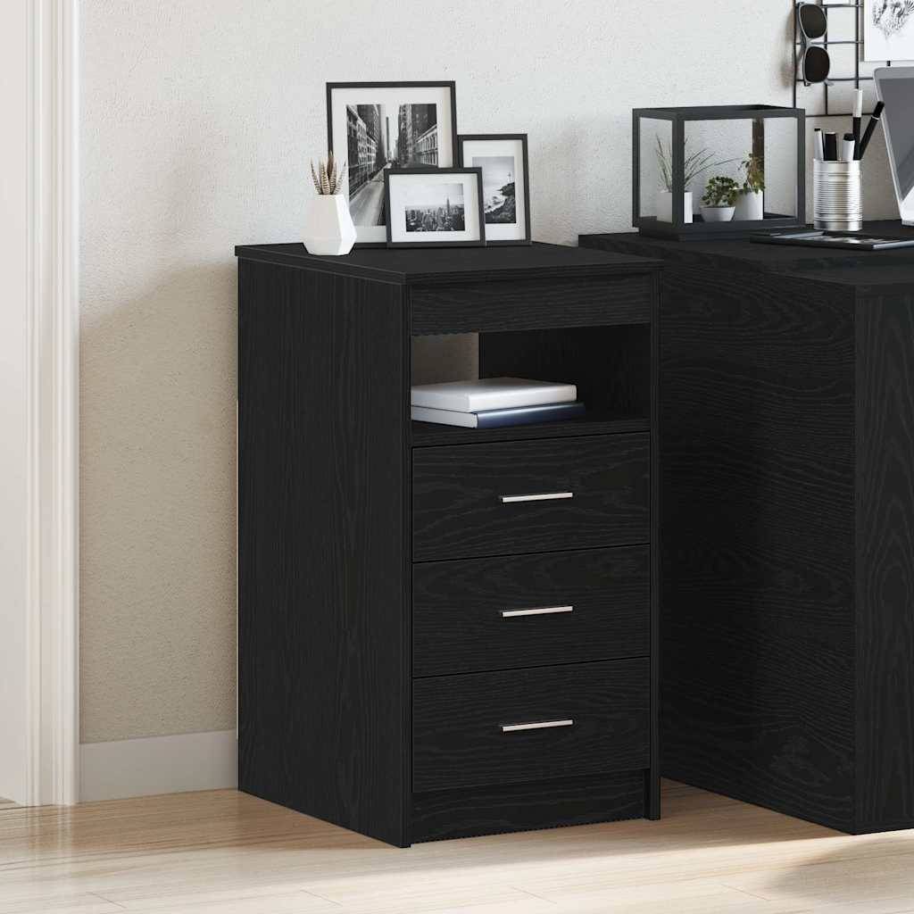vidaXL Schubladenschrank Schwarz Eichen-Optik 40x50x76cm Holzwerkstoff
