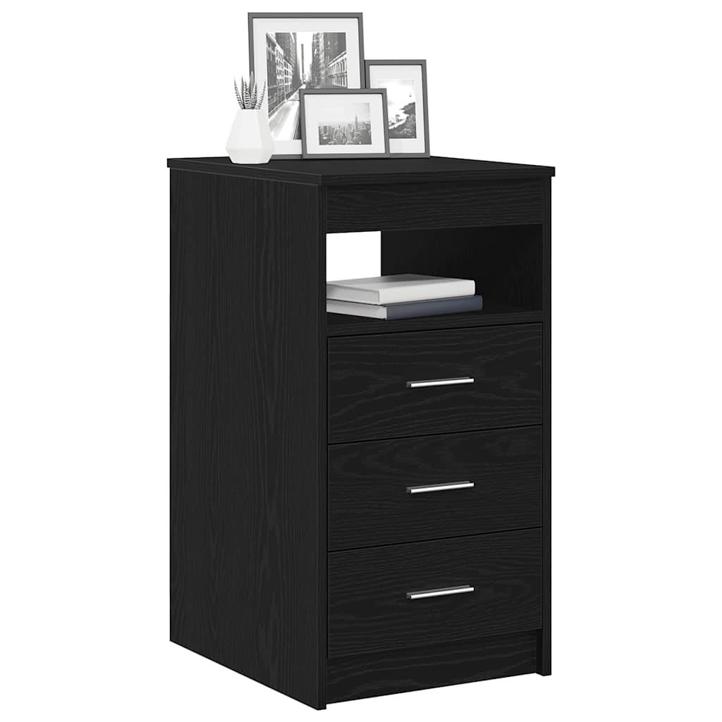 vidaXL Schubladenschrank Schwarz Eichen-Optik 40x50x76cm Holzwerkstoff