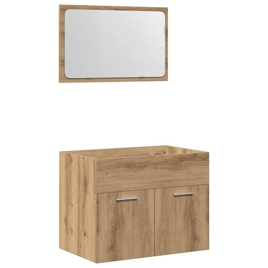 vidaXL 2-tlg. Badmöbel-Set Artisan-Eiche Holzwerkstoff