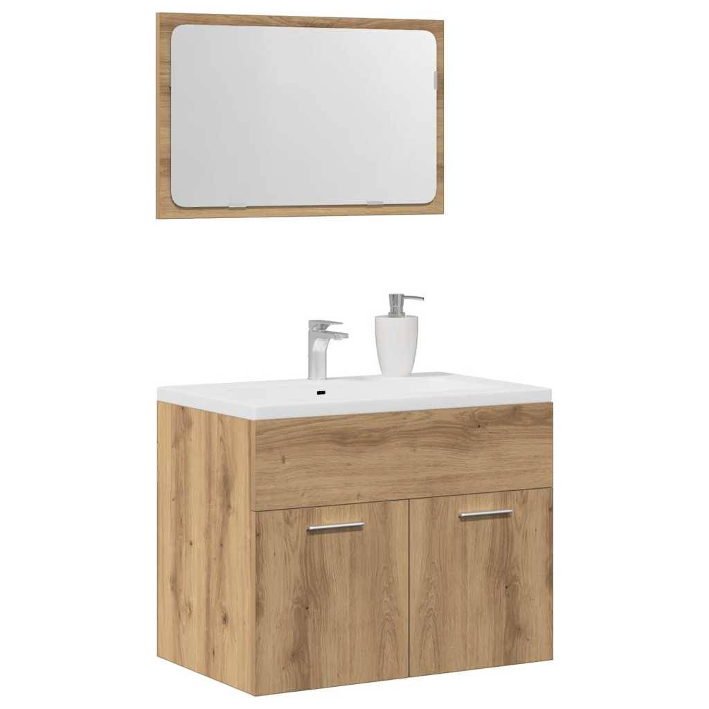 vidaXL 2-tlg. Badmöbel-Set Artisan-Eiche Holzwerkstoff