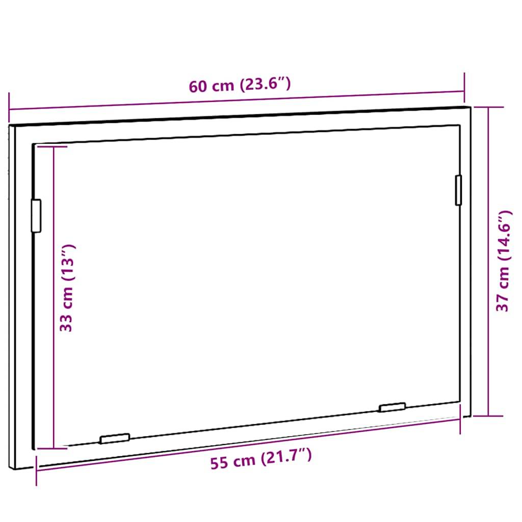 vidaXL Badspiegel mit LED-Leuchten Schwarz Eichen-Optik 60x8,5x37 cm