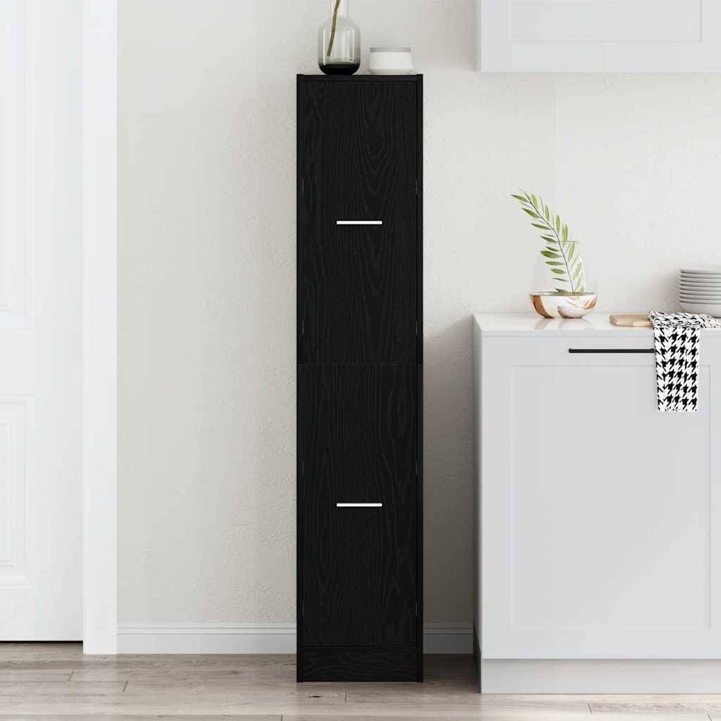 vidaXL Apothekerschrank Schwarz Eichen-Optik 30x41x144,5 cm