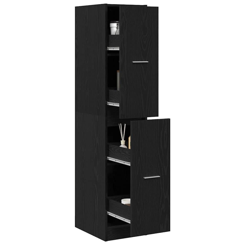 vidaXL Apothekerschrank Schwarz Eichen-Optik 30x41x144,5 cm