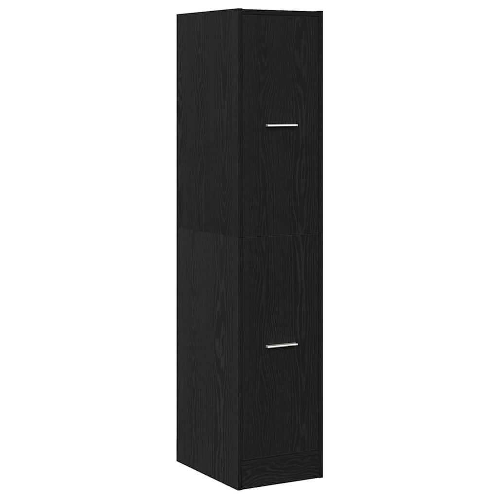 vidaXL Apothekerschrank Schwarz Eichen-Optik 30x41x144,5 cm