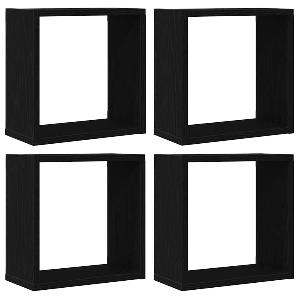 vidaXL Würfel-Wandregale 4 Stk. Schwarz Eichen-Optik 30x15x30 cm