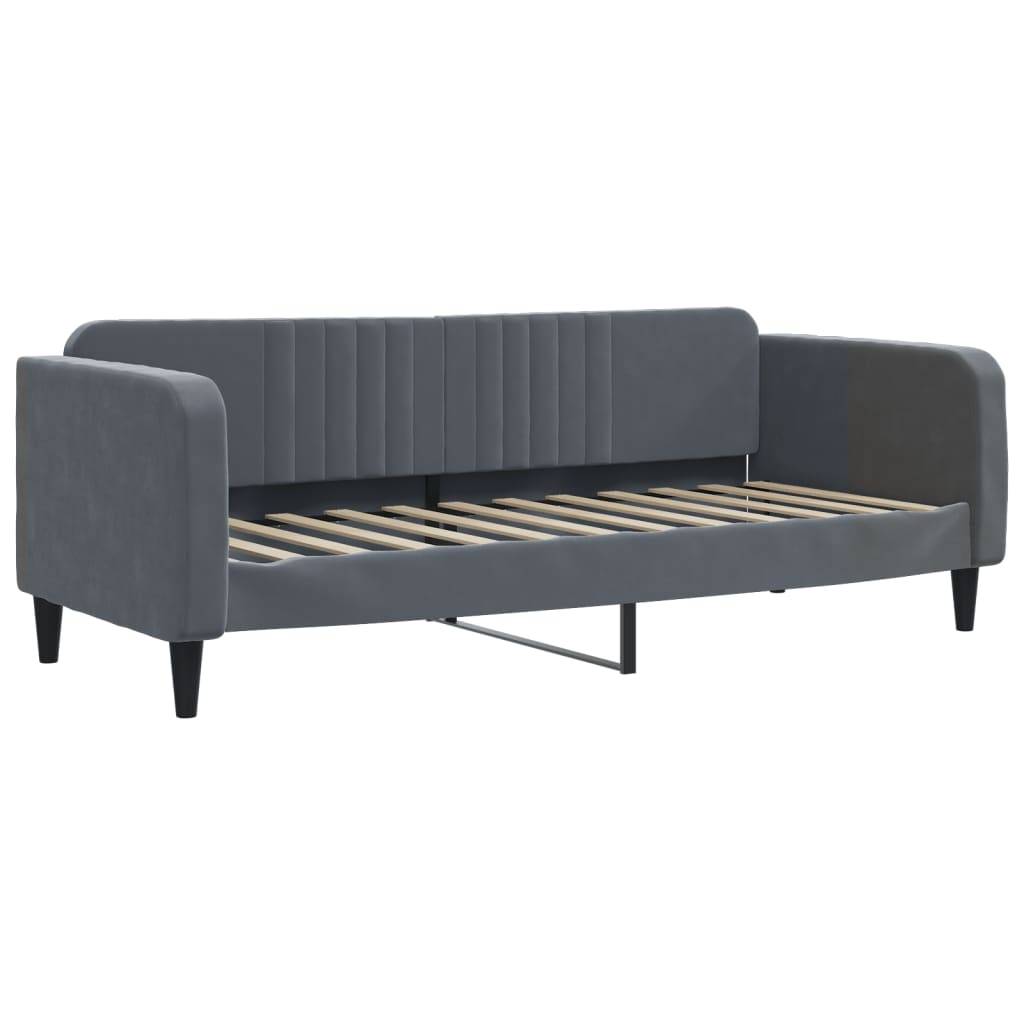 vidaXL Tagesbett Ausziehbar mit Matratzen Dunkelgrau 80x200 cm Samt