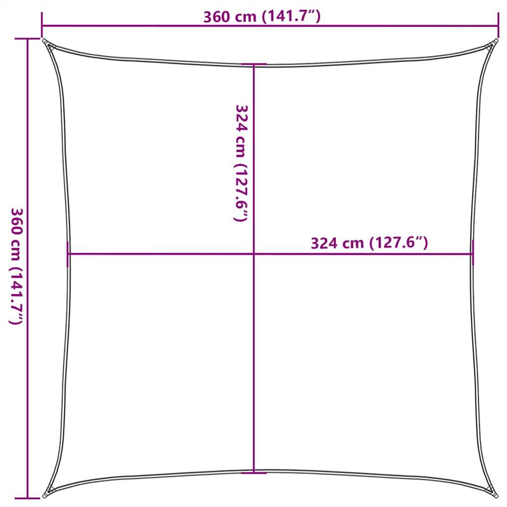 vidaXL Sonnensegel 160 g/m² Quadratisch Blau 3,6x3,6 m HDPE