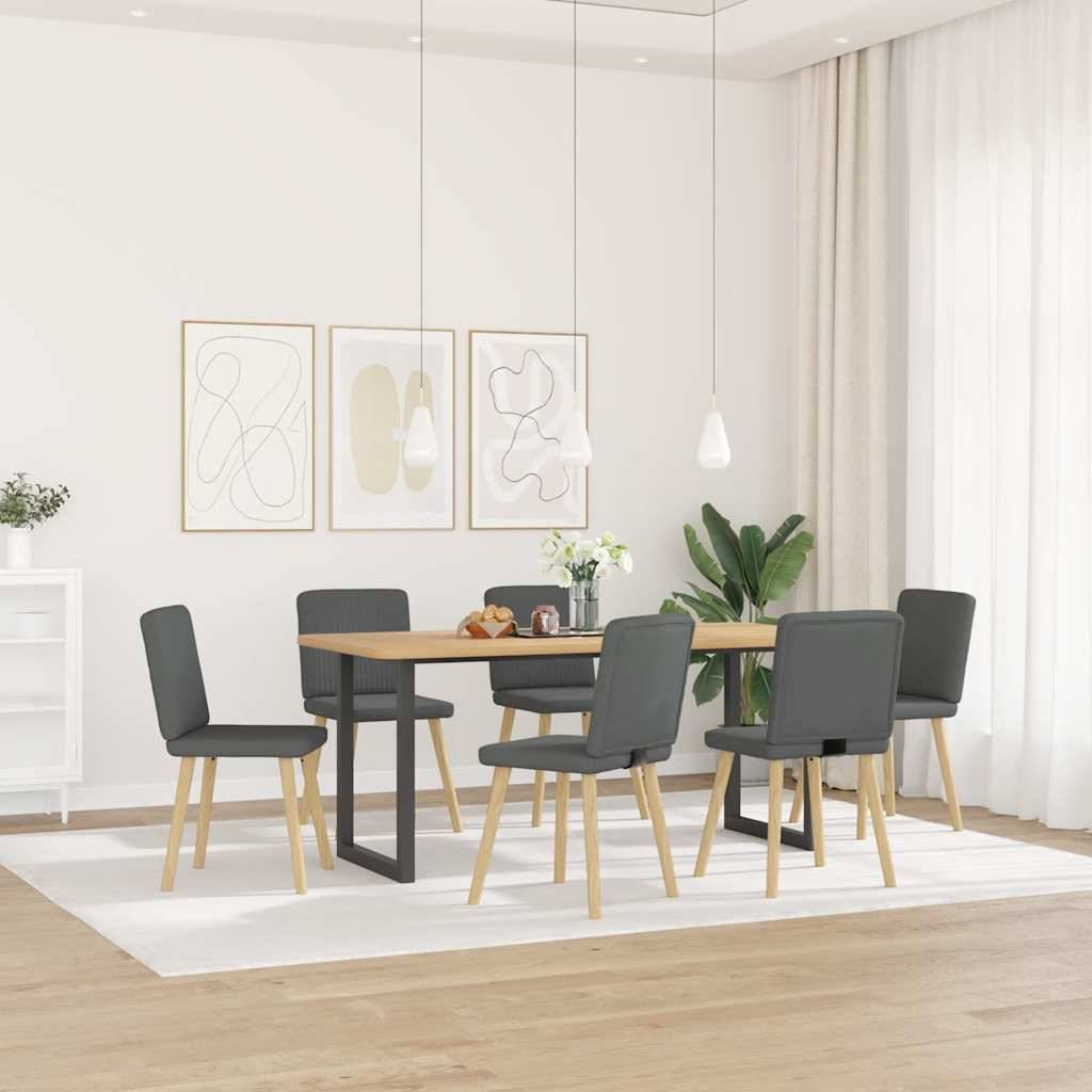 vidaXL Esszimmerstühle 6 Stk. Dunkelgrau Stoff