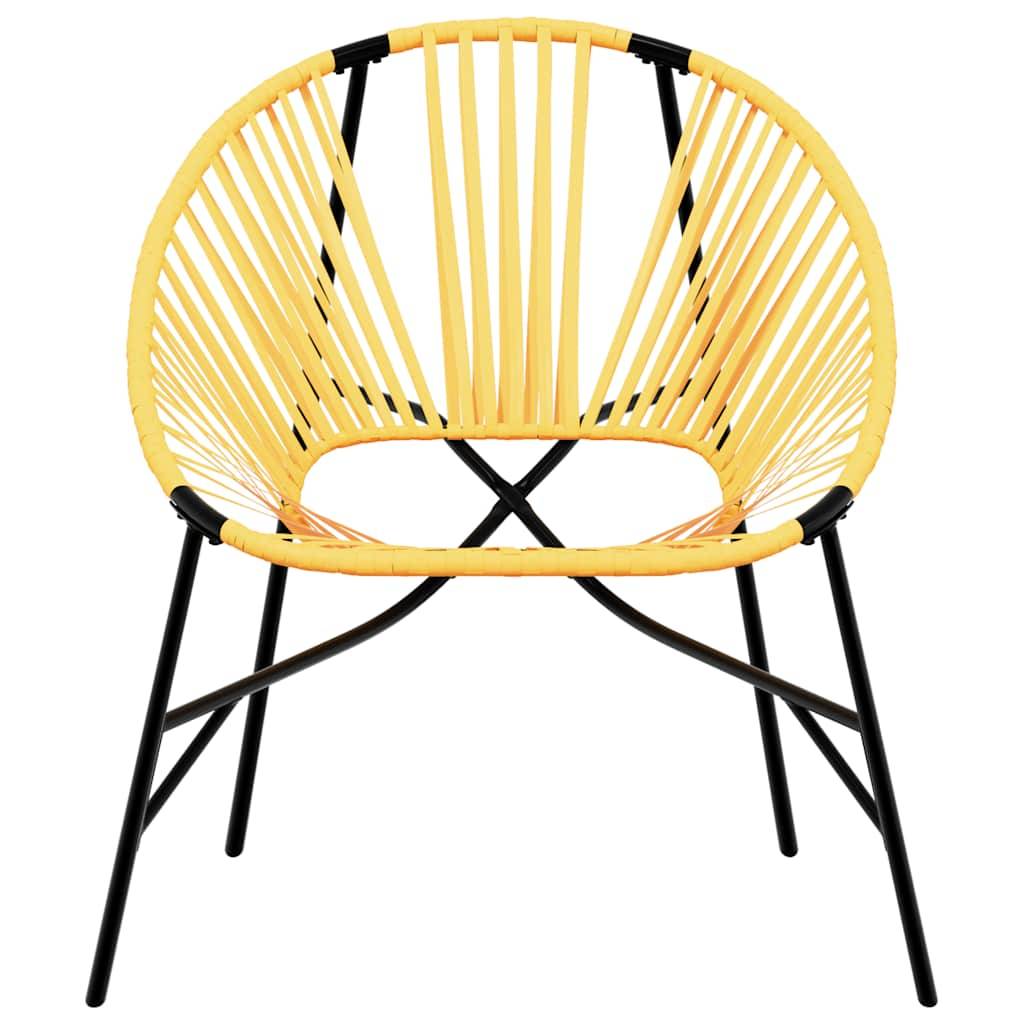 vidaXL Gartenstuhl in Ei-Form Schwarz und Gelb Poly Rattan