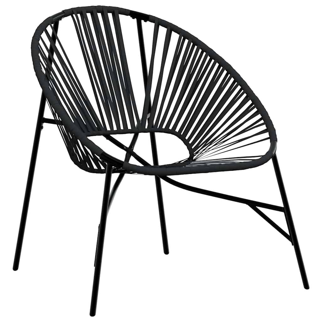 vidaXL Gartenstuhl-Set 3-tlg. Schwarz Poly Rattan
