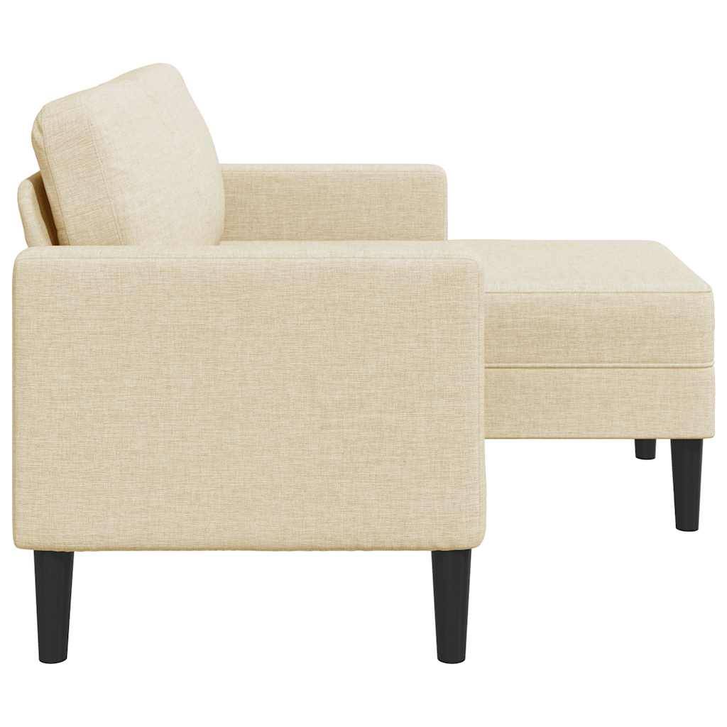 vidaXL 2-Sitzer-Sofa mit Chaiselongue L-Form Creme 125 cm Stoff