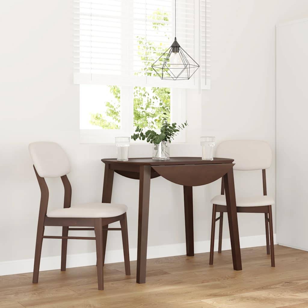 vidaXL Esszimmerstühle mit Kissen 2 Stk. Braun Massivholz Gummibaum