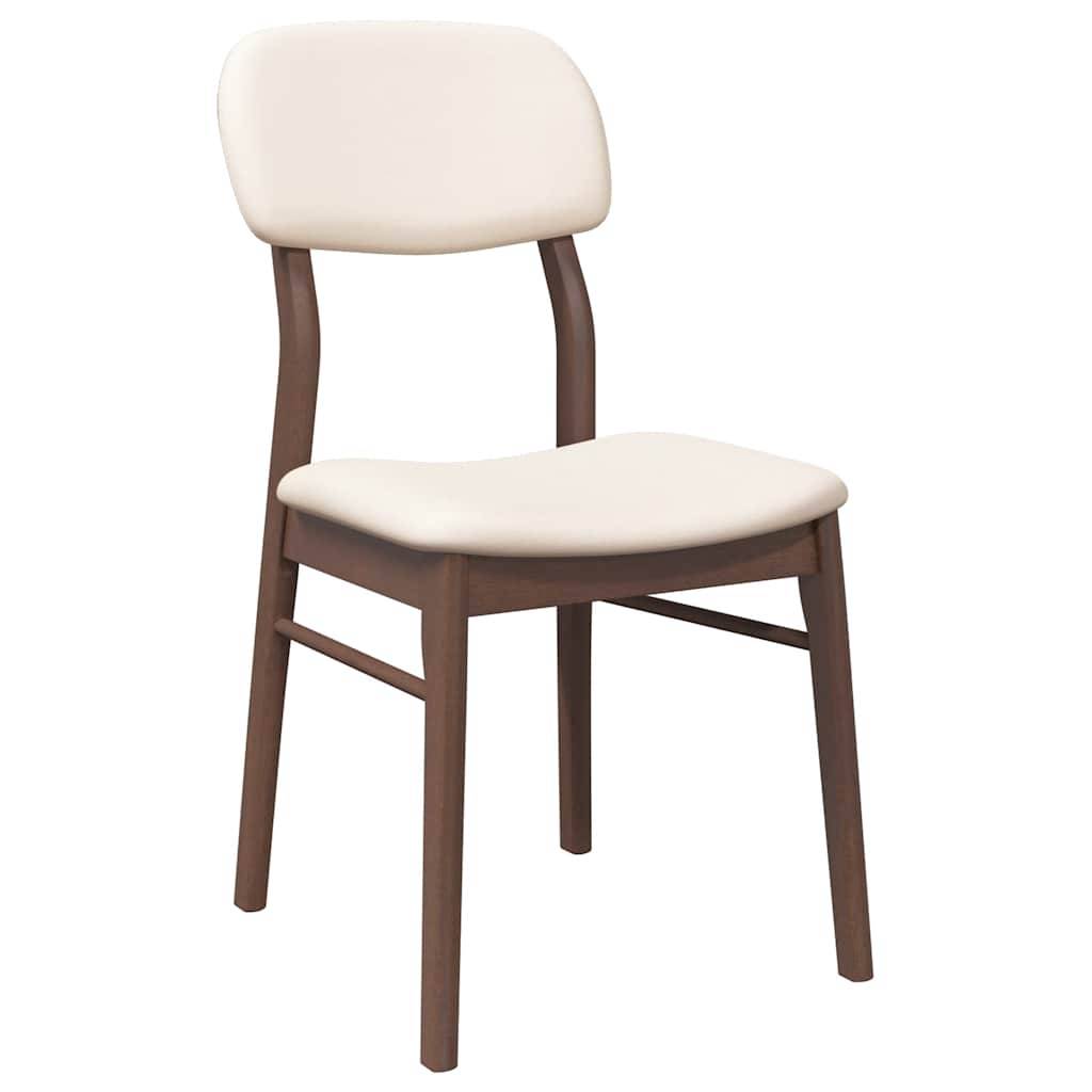 vidaXL Esszimmerstühle mit Kissen 2 Stk. Braun Massivholz Gummibaum