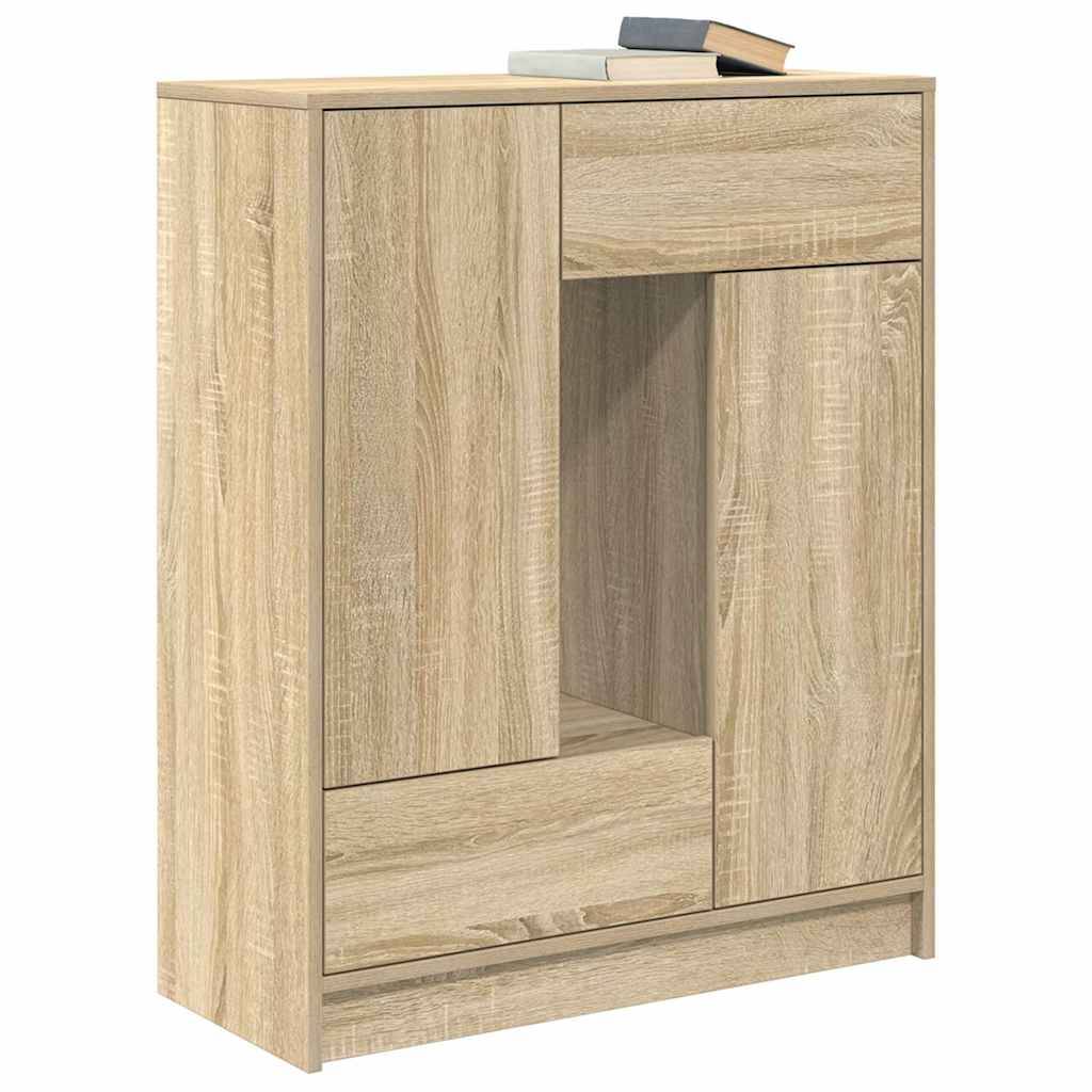 vidaXL Sideboard mit Schubladen und Türen Sonoma-Eiche 73x31x90 cm