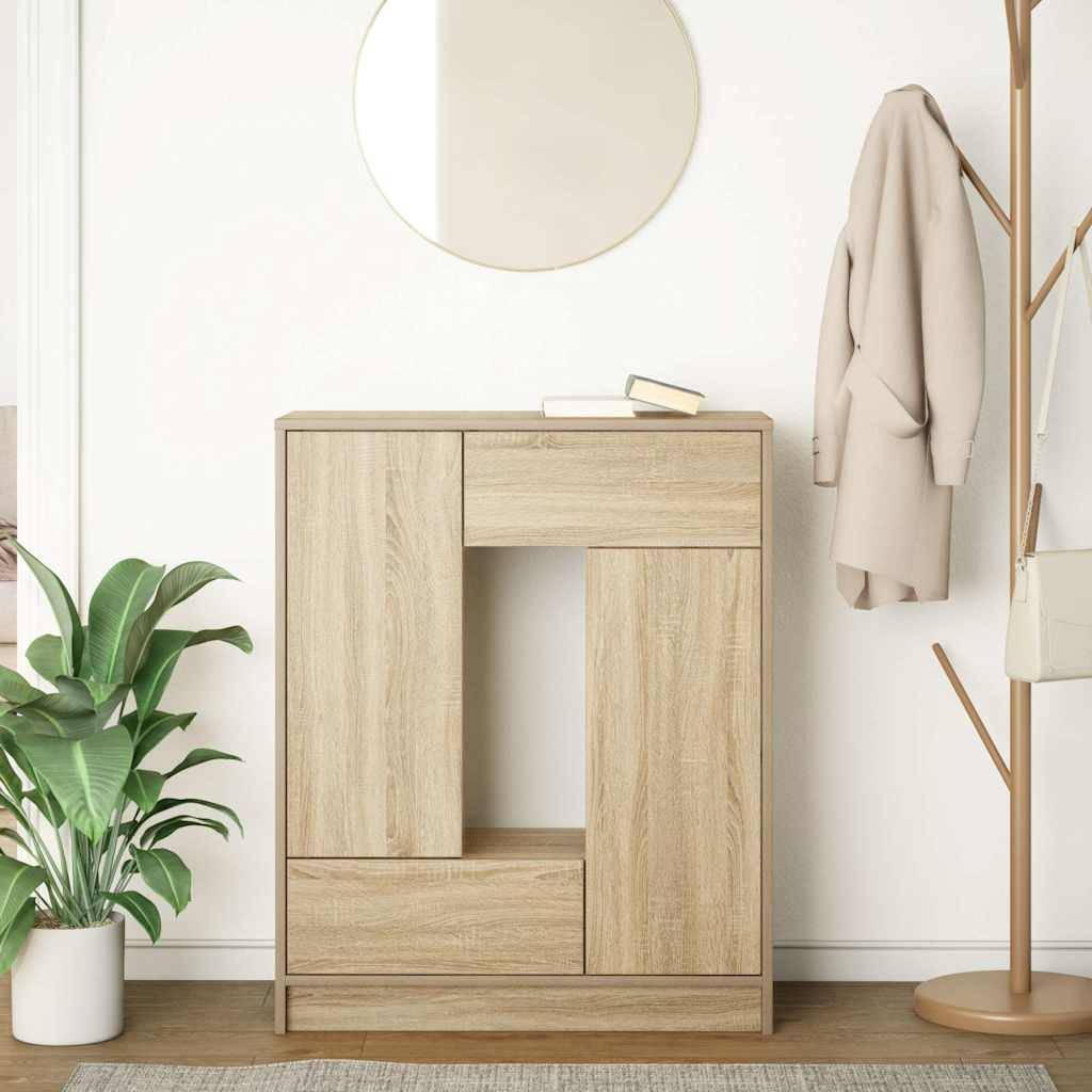 vidaXL Sideboard mit Schubladen und Türen Sonoma-Eiche 73x31x90 cm