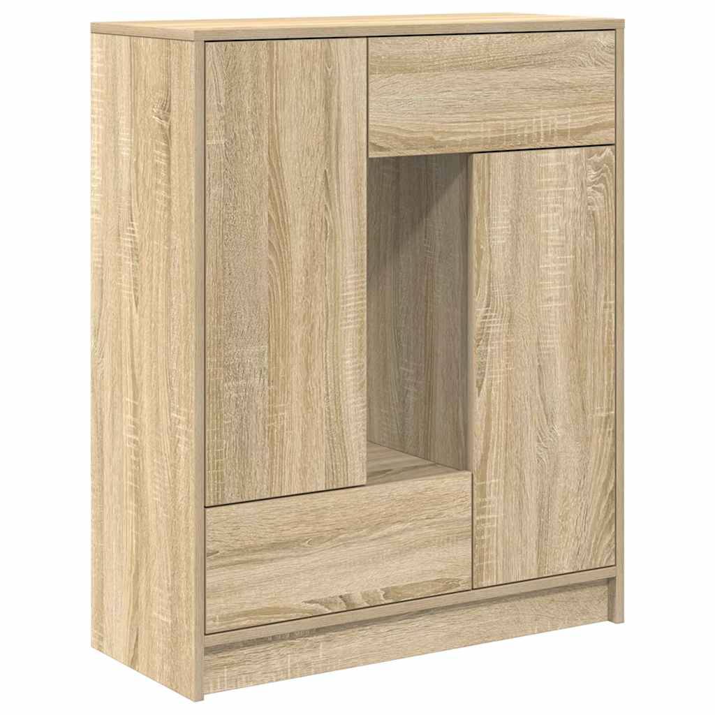 vidaXL Sideboard mit Schubladen und Türen Sonoma-Eiche 73x31x90 cm