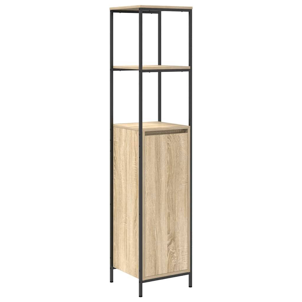 vidaXL Badschrank mit Regalen Sonoma-Eiche 36x35x165 cm