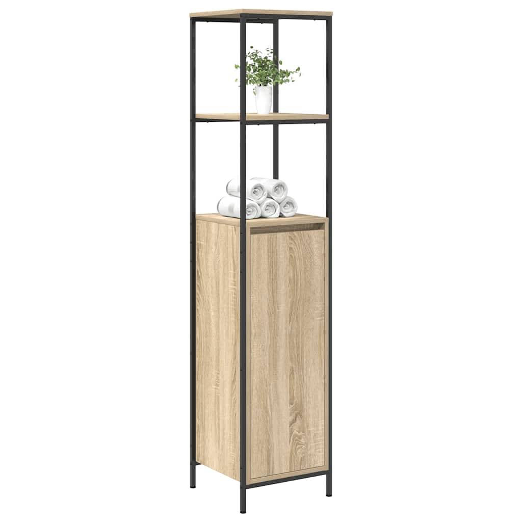 vidaXL Badschrank mit Regalen Sonoma-Eiche 36x35x165 cm
