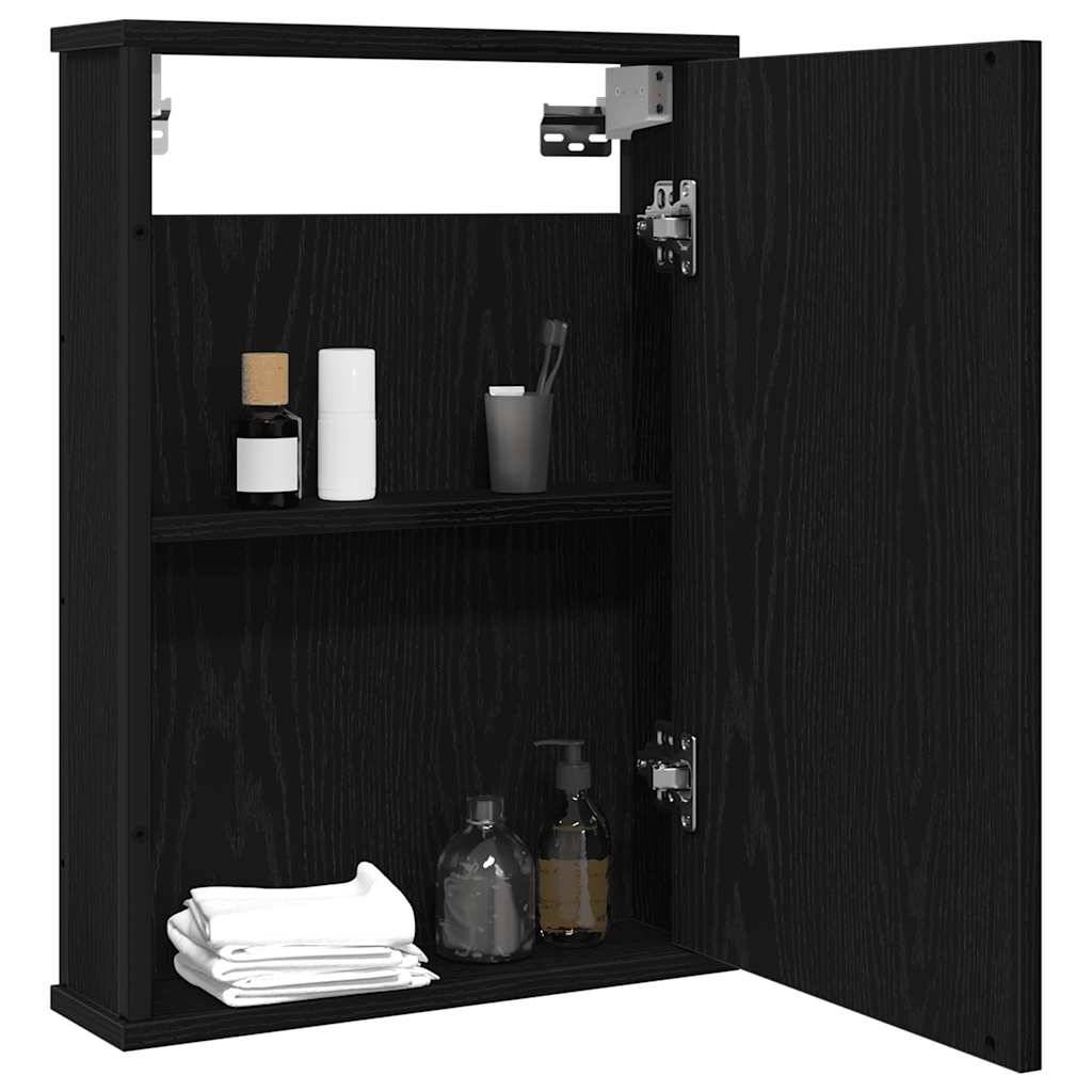 vidaXL Bad-Spiegelschrank Schwarz Eiche-Optik 42x12x60cm Holzwerkstoff
