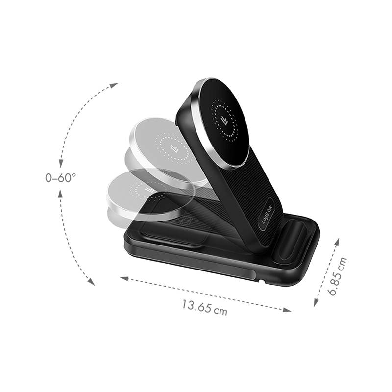 LogiLink 4-in-1 Ladestation, Apple MagSafe kompatibel