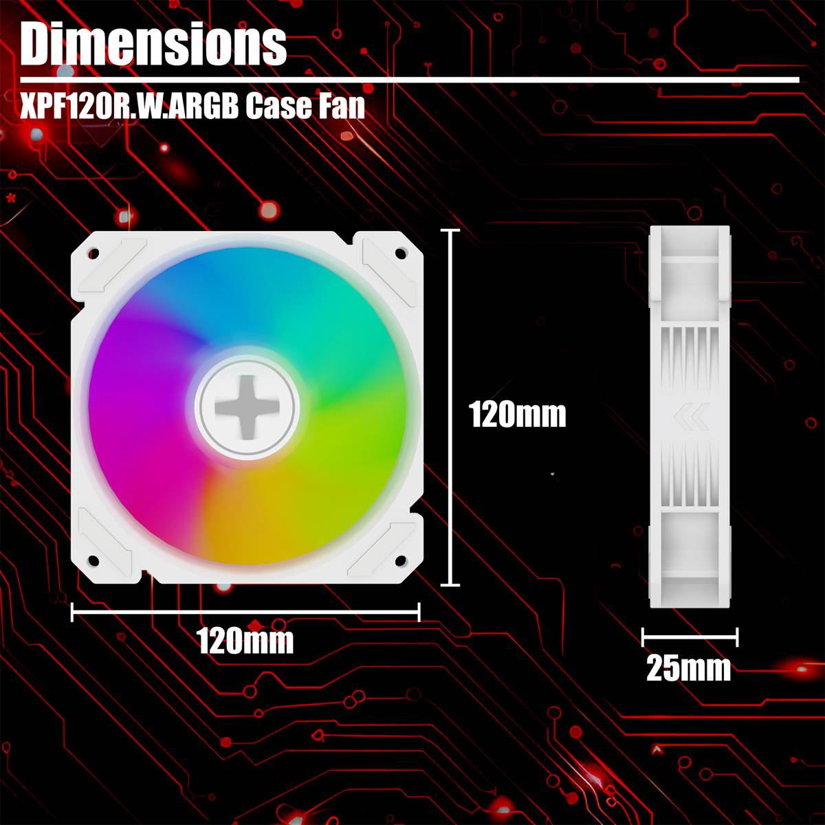 XILENCE Performance A+ REVERSE XF066, 120mm ARGB LED Lüfter weiß