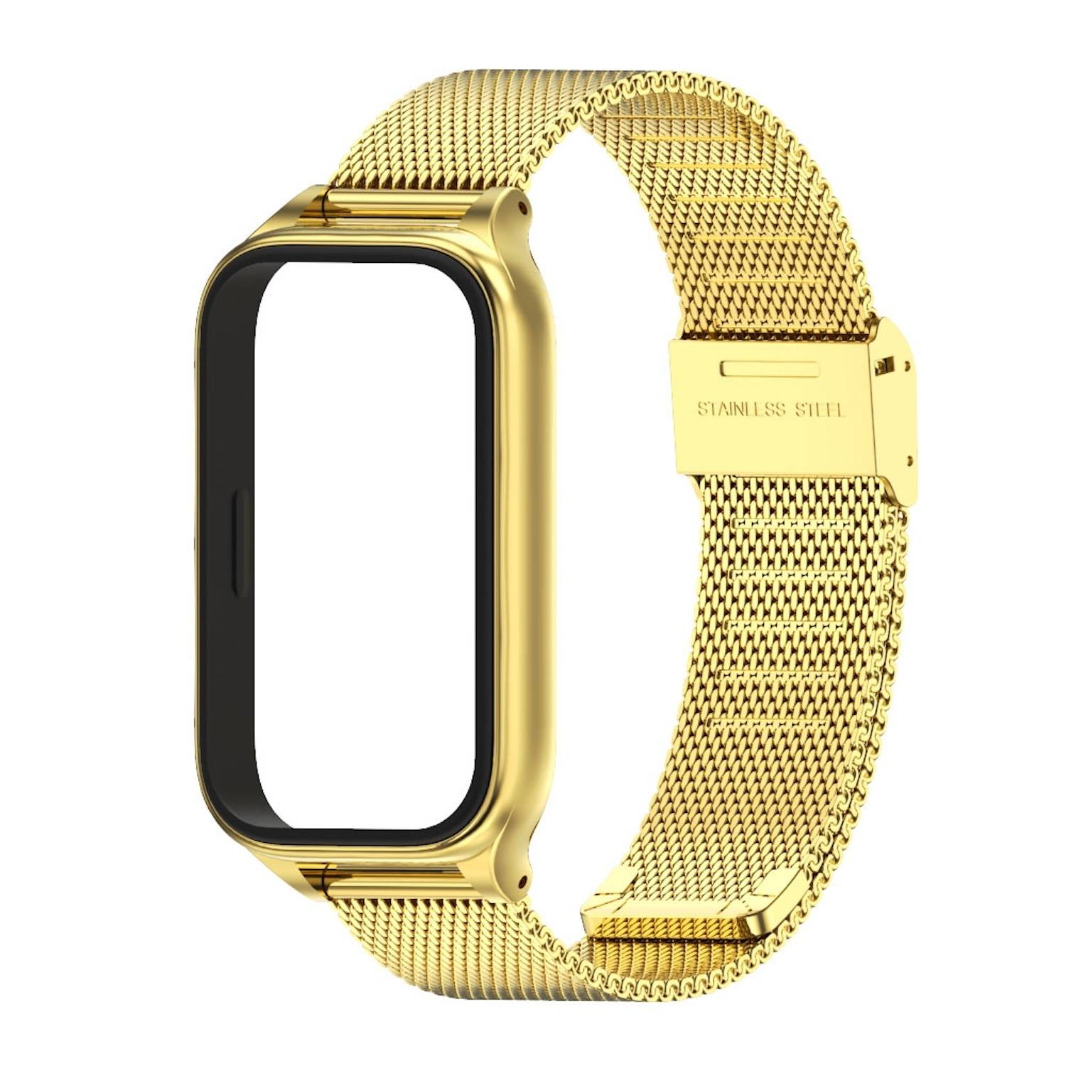 Für Xiaomi Smart Band 9 Active / Redmi Band 3 Milanese Edelstahl Armband Gold