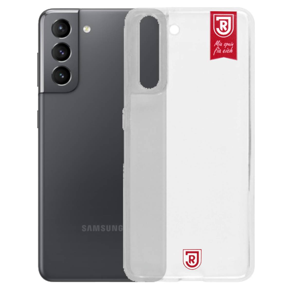 SSV Jahn Regensburg TPU Schutzhülle mit Banner Mia spuin fia eich Transparent für Samsung Galaxy S21