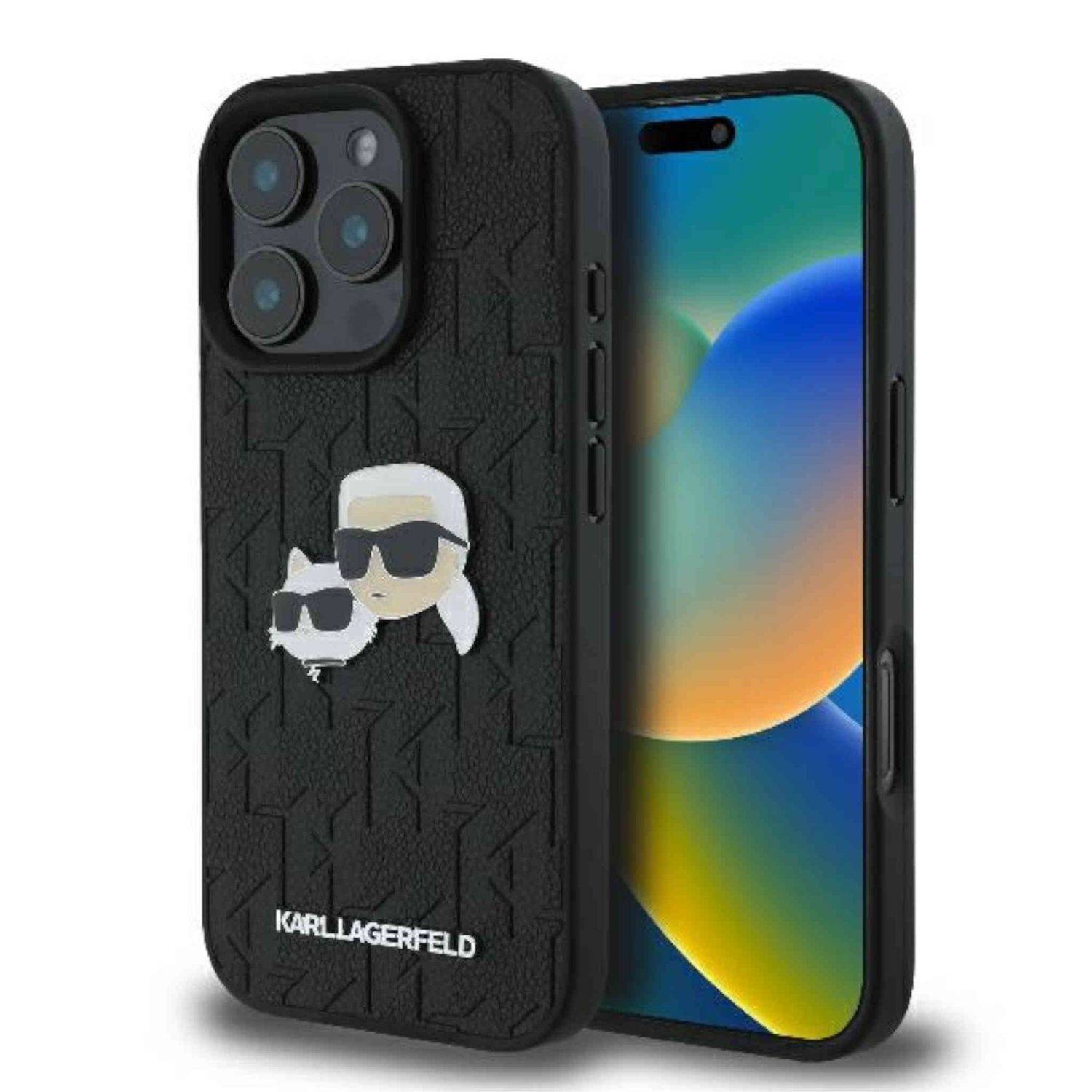 Karl Lagerfeld Apple iPhone 16 Pro Max Monogram Karl & Chaoupette Schutzhülle