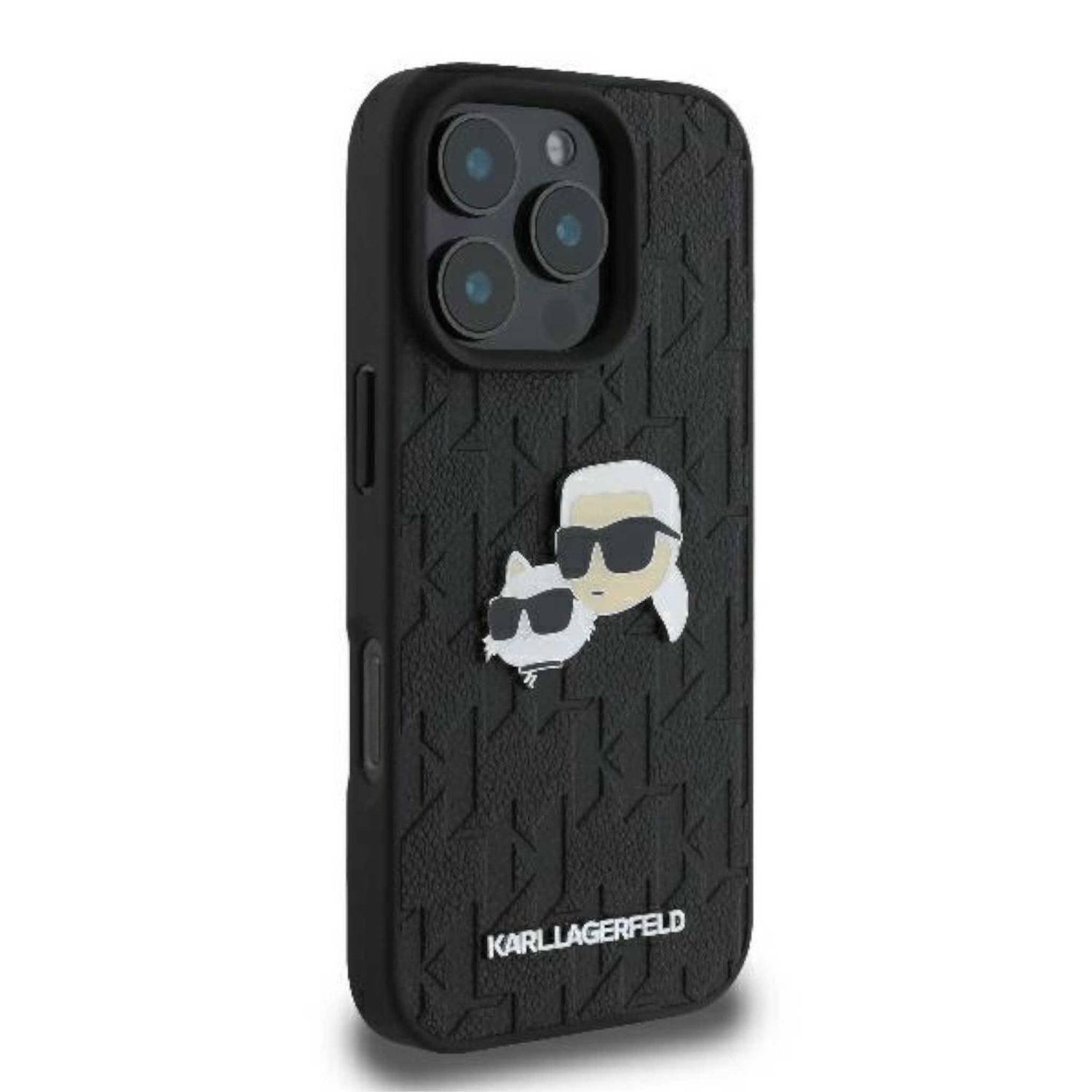 Karl Lagerfeld Apple iPhone 16 Pro Max Monogram Karl & Chaoupette Schutzhülle