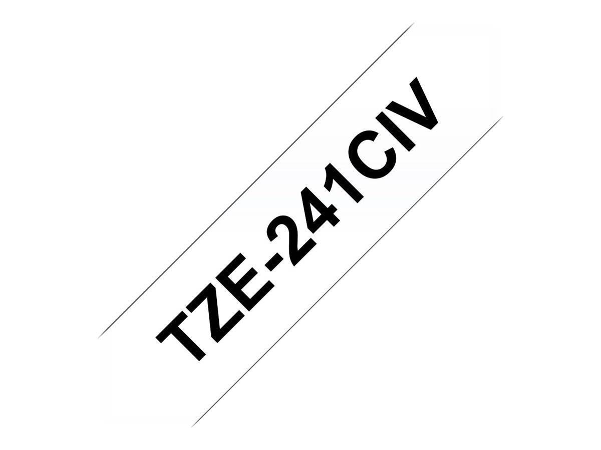 Schriftbandkassette Brother TZe-241CIV 18mm weiß/schwarz Multimedia-Technik Schriftbänder