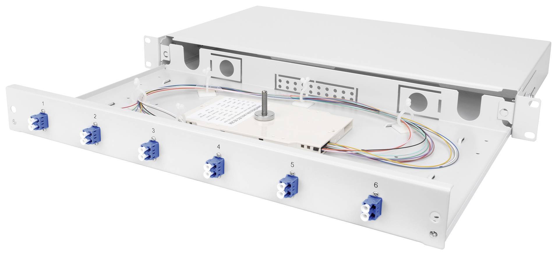 DIGITUS LWL Spleißbox 1HE bestückt 6x LC DX OS2 grau Multimedia-Technik Lichtwellenleiterzubehör