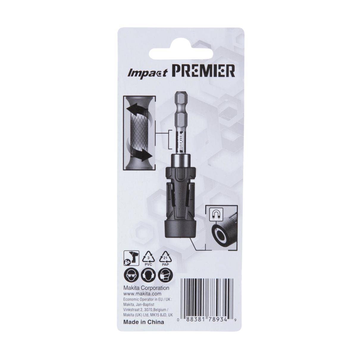 Makita Ultramag Torsion Bithalter Impact Premier, 80 mm, 1/4" 80 mm • 1/4"