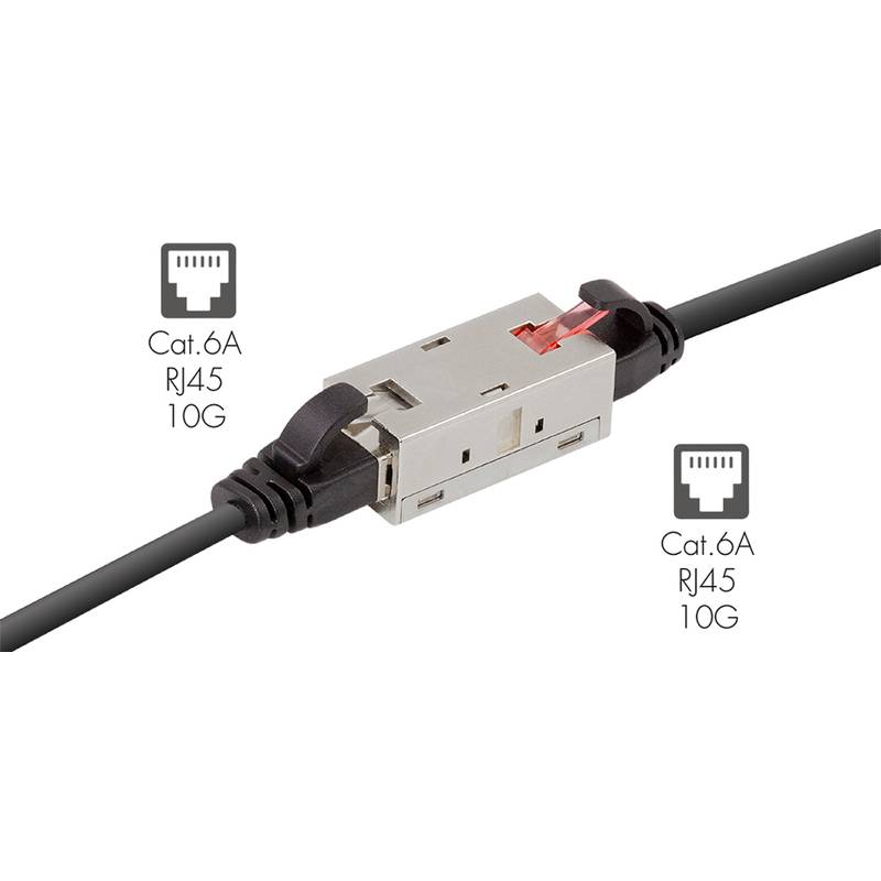 Cat.6A RJ45 10G'-Kabel und -Anschluss verbunden.