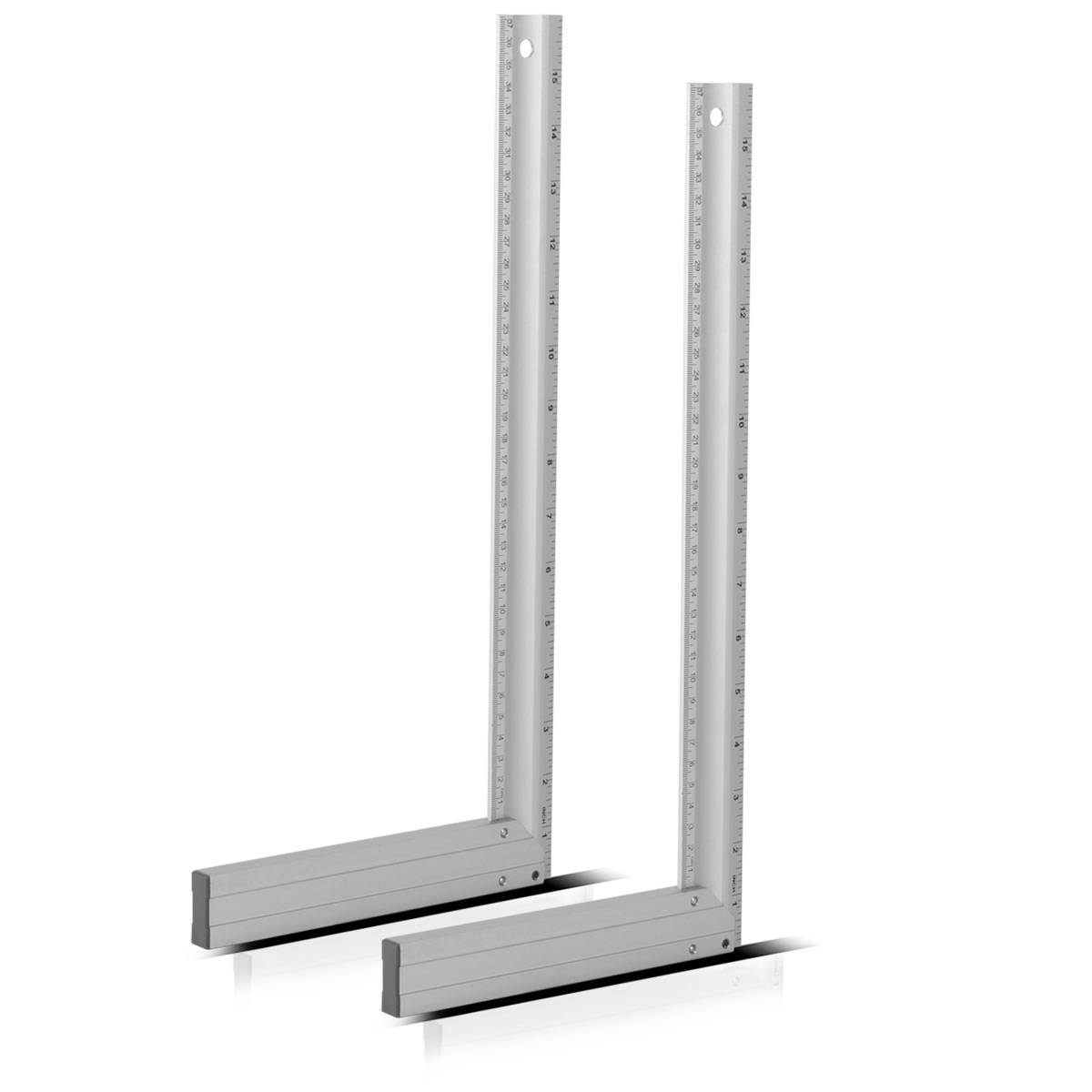 STAHLWERK 2 x Aluminium Anschlagwinkel 400 mm Winkel mit cm und Zoll genietet