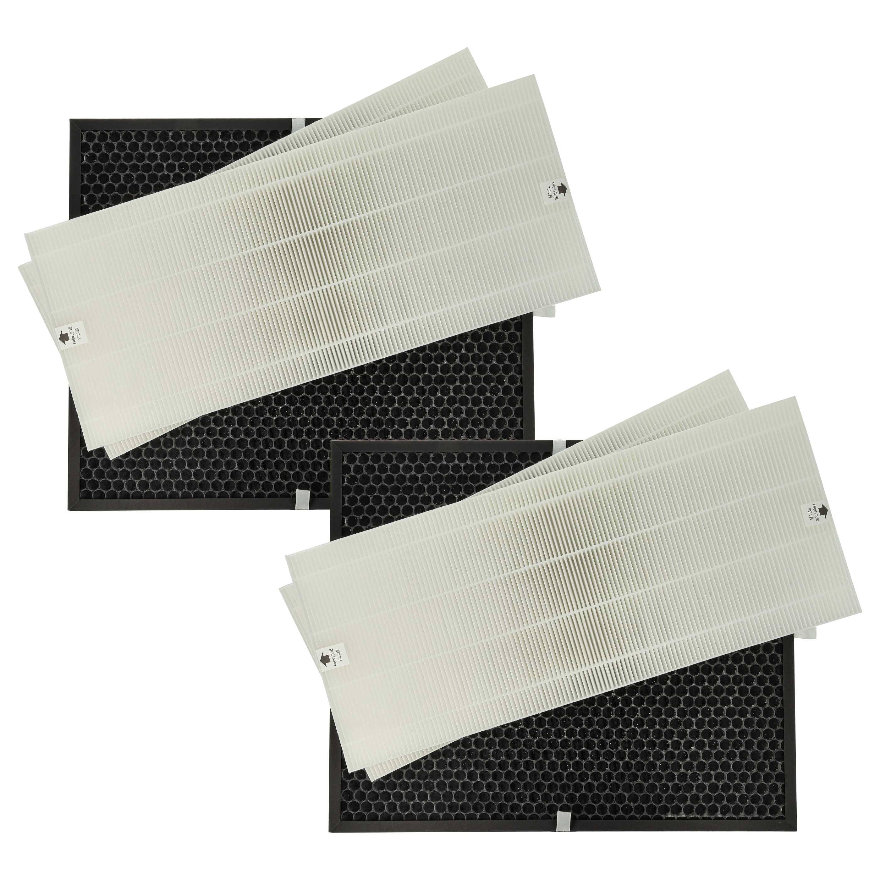 vhbw 4-teiliges Filter-Set kompatibel mit Winix P450, U450 Luftreiniger - HEPA-Filter, Aktivkohlefilter