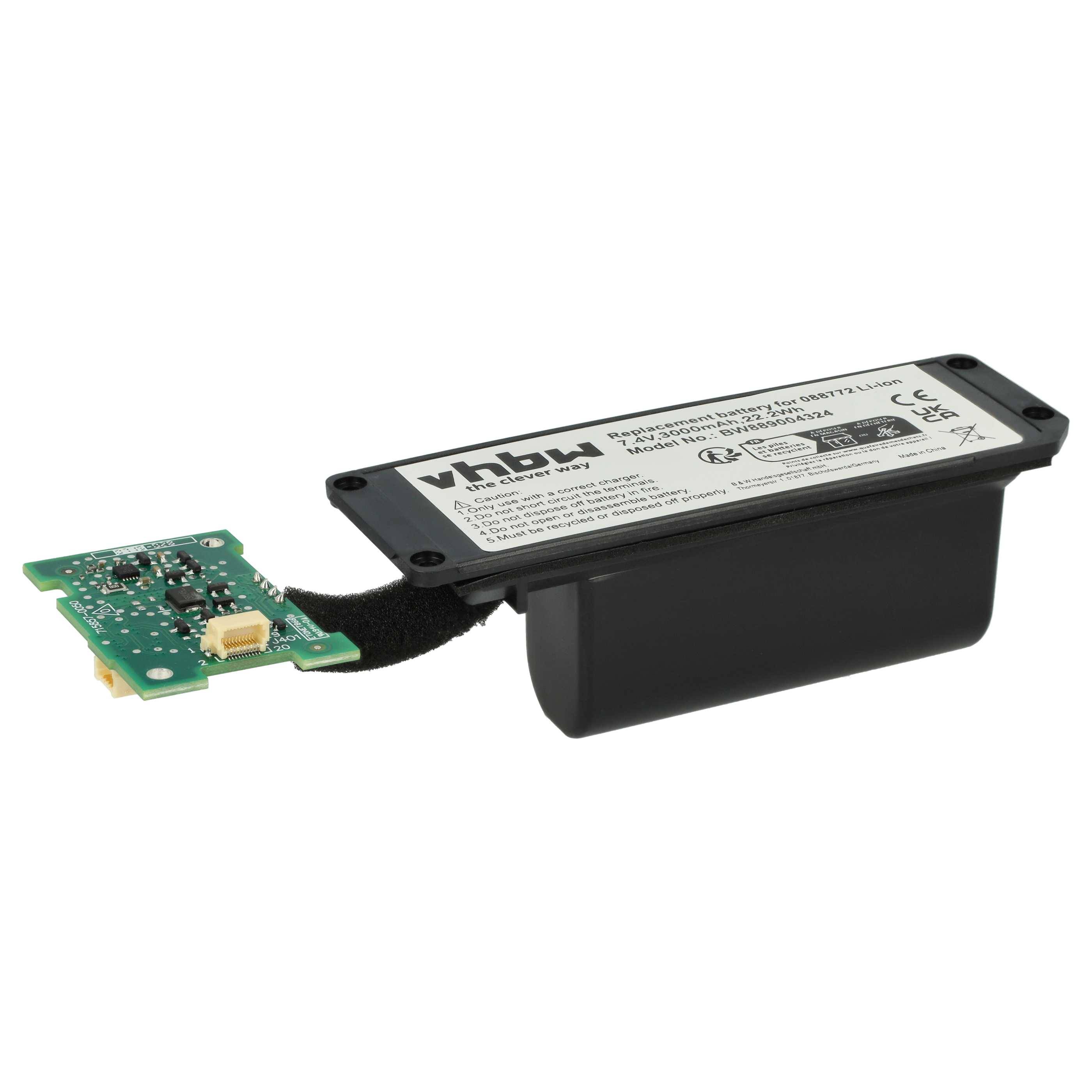 vhbw Akku Ersatz für Bose 088796 für Lautsprecher Boxen Speaker - Inkl. Leiterplatte (3000 mAh, 7,4 V, Li-Ion)