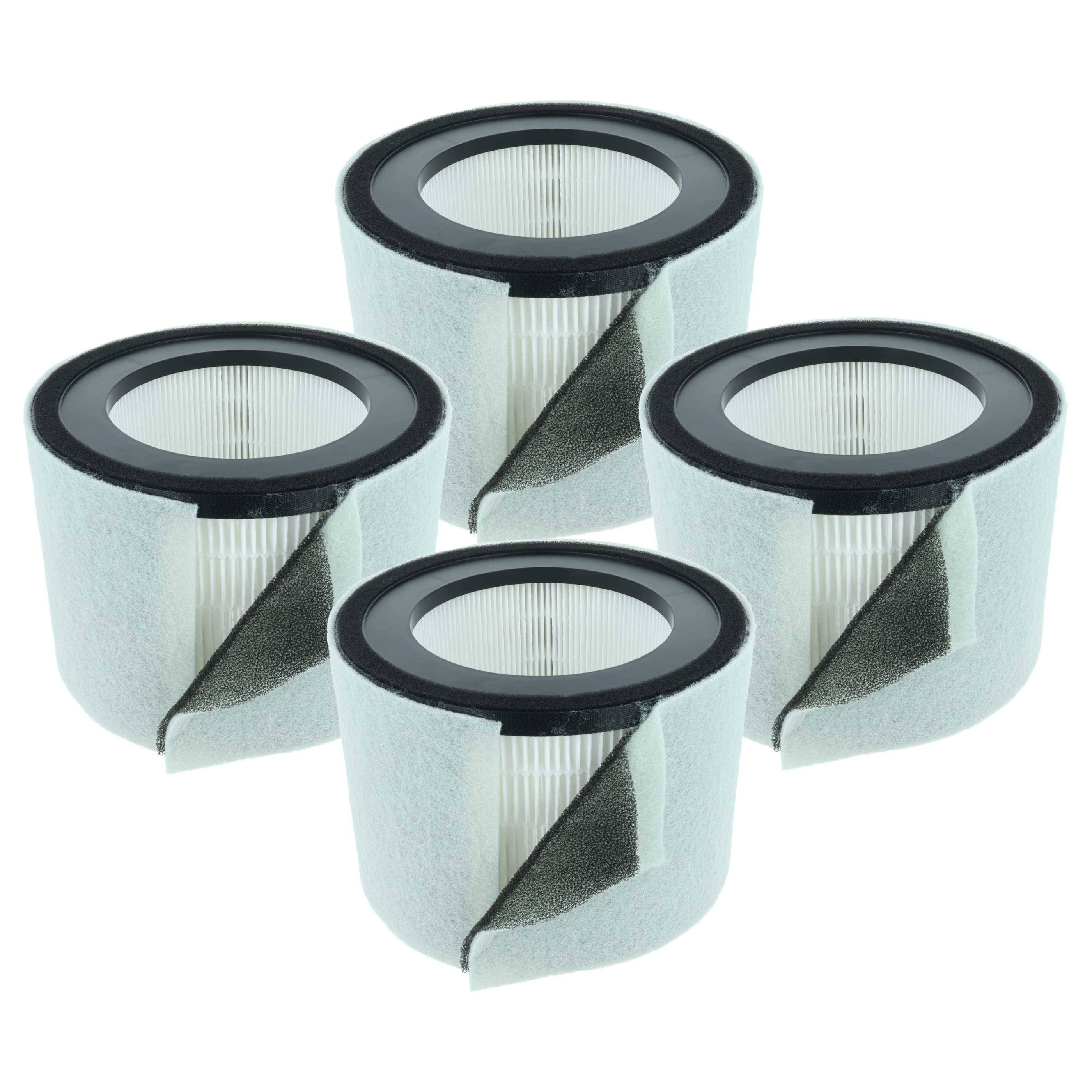 vhbw 4x Luftilter Ersatz für Leitz 2415142, 2415107 für Luftreiniger - Kombifilter Vorfilter + HEPA + Aktivkohle