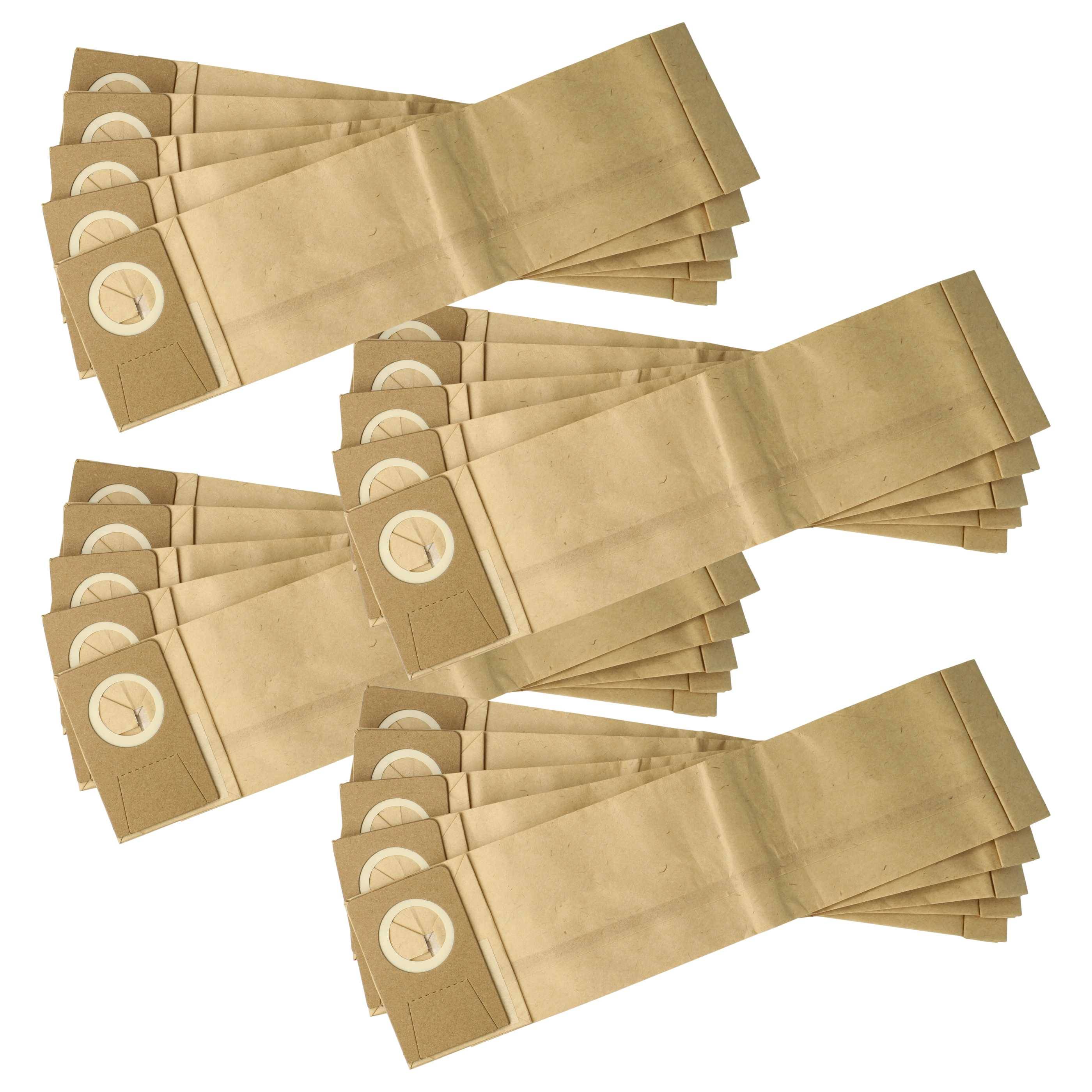 vhbw 20x Staubbeutel kompatibel mit Lindhaus Hepa 380 e, PH 4, Pro Hepa Staubsauger - Pappe / Filterpapier, 38,5cm x 10cm braun