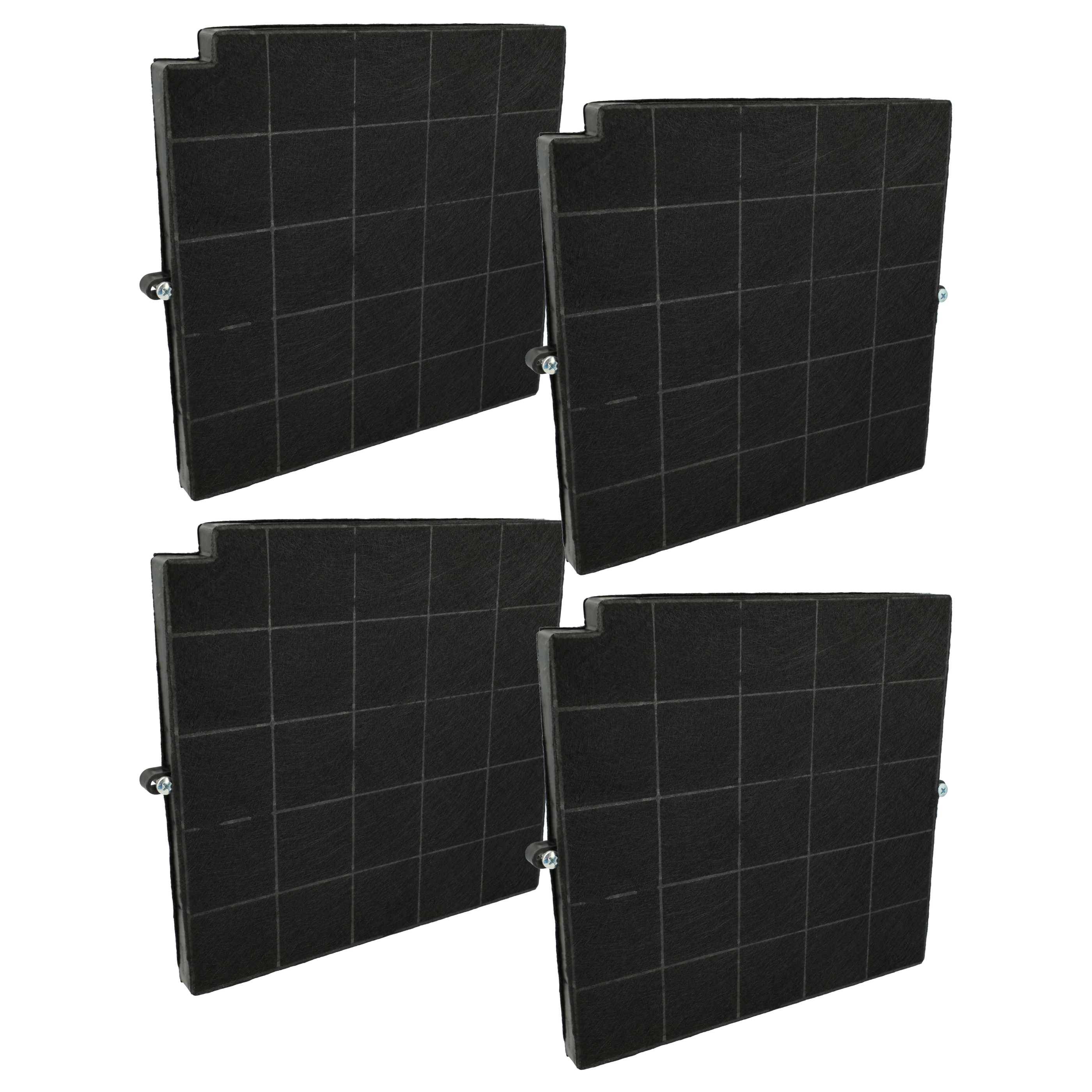 vhbw 4x Aktivkohlefilter kompatibel mit Arthur Martin HURRICANE 881455 F25 90, HURRICANE 881455 Dunstabzugshaube - 26,5 x 25,8 x 1,8 cm